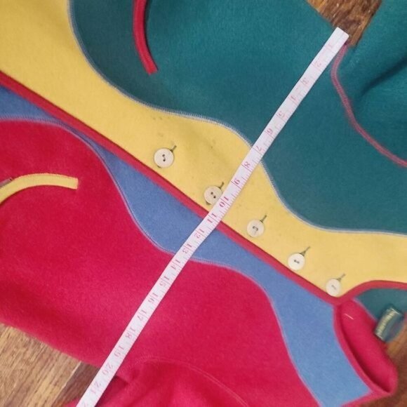 Vintage Geiger Colorblock Colorful Wool Green Red Yellow Jacket - Picture 8 of 16